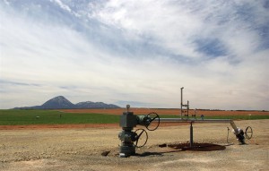 CO2 wellhead. - Carbon Dioxide is a green energy source used to extract additional oil from fields